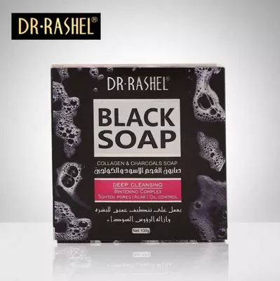 Чёрное мыло Коллаген и Уголь Dr. Rashel