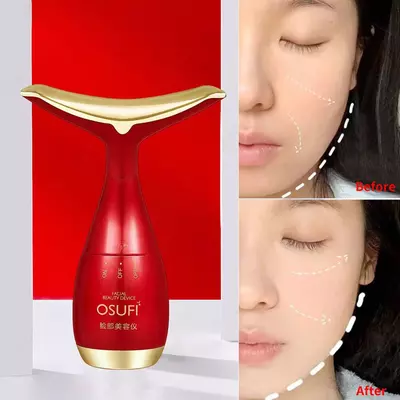 Микротоковый лифтинг массажер для лица и шеи Osufi red