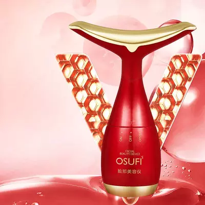 Микротоковый лифтинг массажер для лица и шеи Osufi red