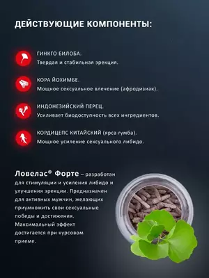 Капсулы Ловелас Форте для потенции мужчин, 16 капсул