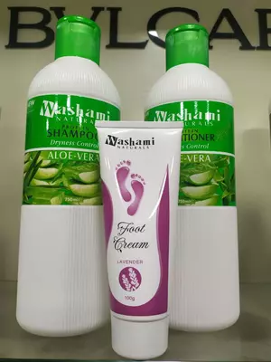 Proteinli namlantiruvchi to'plam (shampun + kondicioner + krem) Washami Aloe-Vera