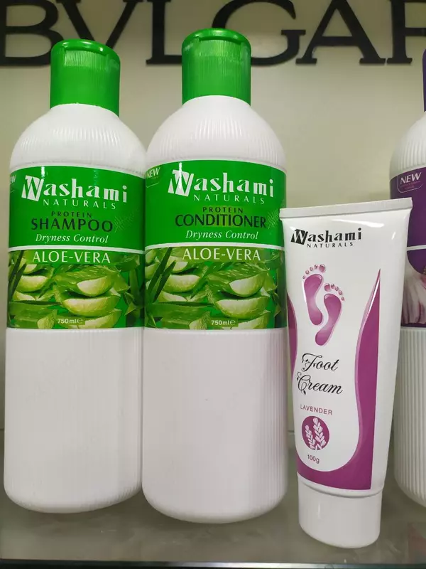 Набор увлажняющий (шампунь + кондиционер + крем) с протеином Washami Aloe-Vera