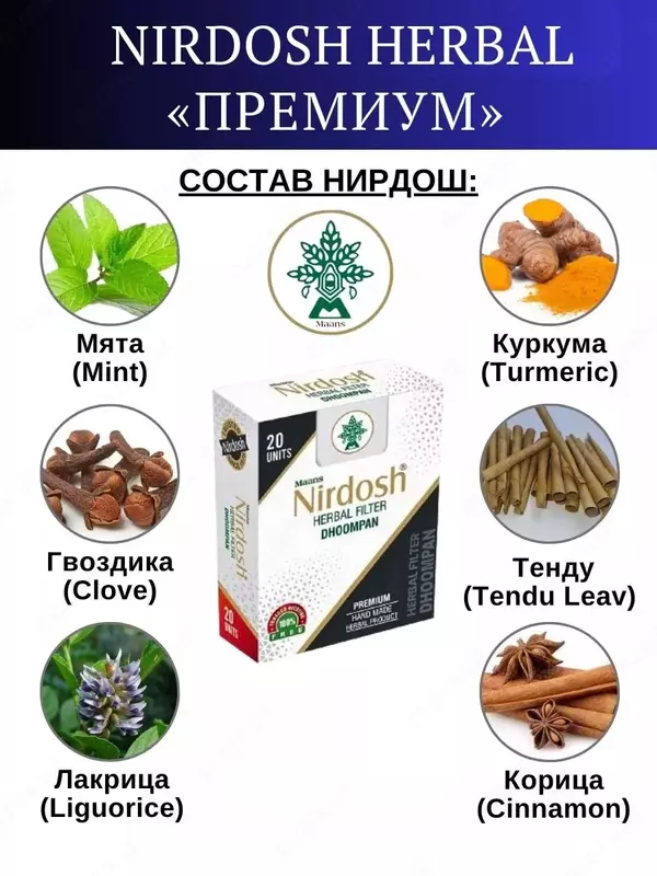 Nirdosh аюрведические инголяторы, 20 шт.