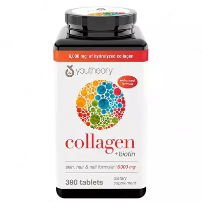Collagen+biotin Youtheory - пищевая добавка, 390 таблеток