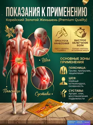 Корейский пластырь Gold Insam от боли в суставах, мышцах и спине