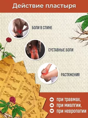 Корейский пластырь Gold Insam от боли в суставах, мышцах и спине