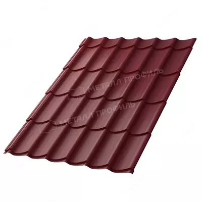 Металлочерепица МЕТАЛЛ ПРОФИЛЬ Ламонтерра X (ПЭ-01-3005-0.45), RAL3005
