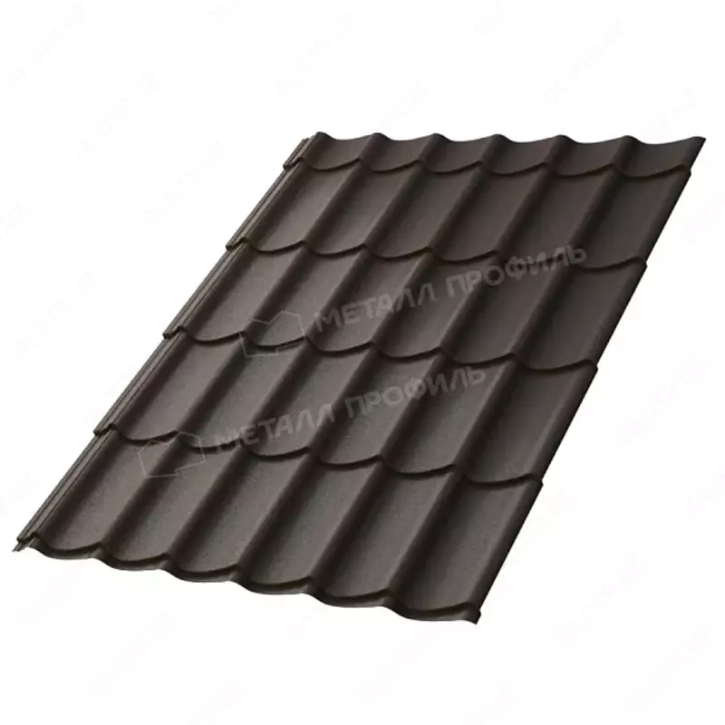Металлочерепица МЕТАЛЛ ПРОФИЛЬ Ламонтерра X (VikingMP-01-8017-0.45), RAL8017