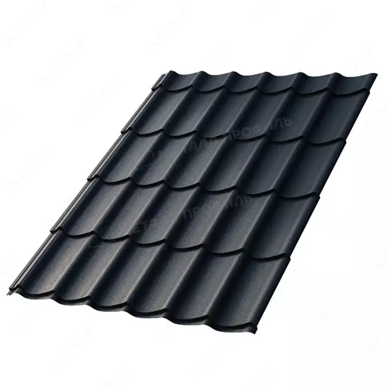 Металлочерепица МЕТАЛЛ ПРОФИЛЬ Ламонтерра X (VALORI-20-DarkGrey-0.5)