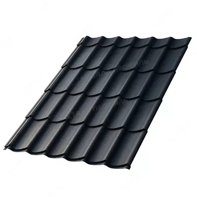 Металлочерепица МЕТАЛЛ ПРОФИЛЬ Ламонтерра X (VALORI-20-DarkGrey-0.5)