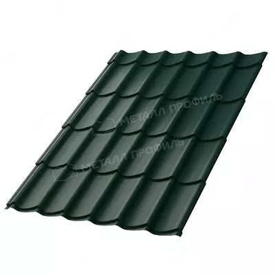 Металлочерепица МЕТАЛЛ ПРОФИЛЬ Ламонтерра X (ПЭ-01-6005-0.45), RAL6005