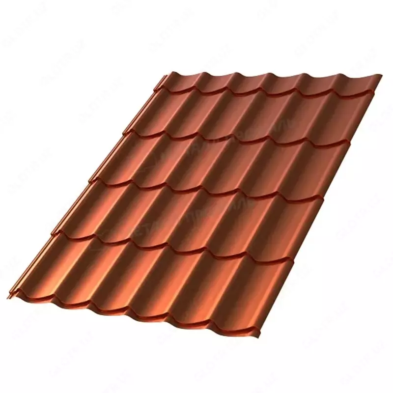 Металлочерепица МЕТАЛЛ ПРОФИЛЬ Ламонтерра X (AGNETA-20-Copper\Copper-0.5)