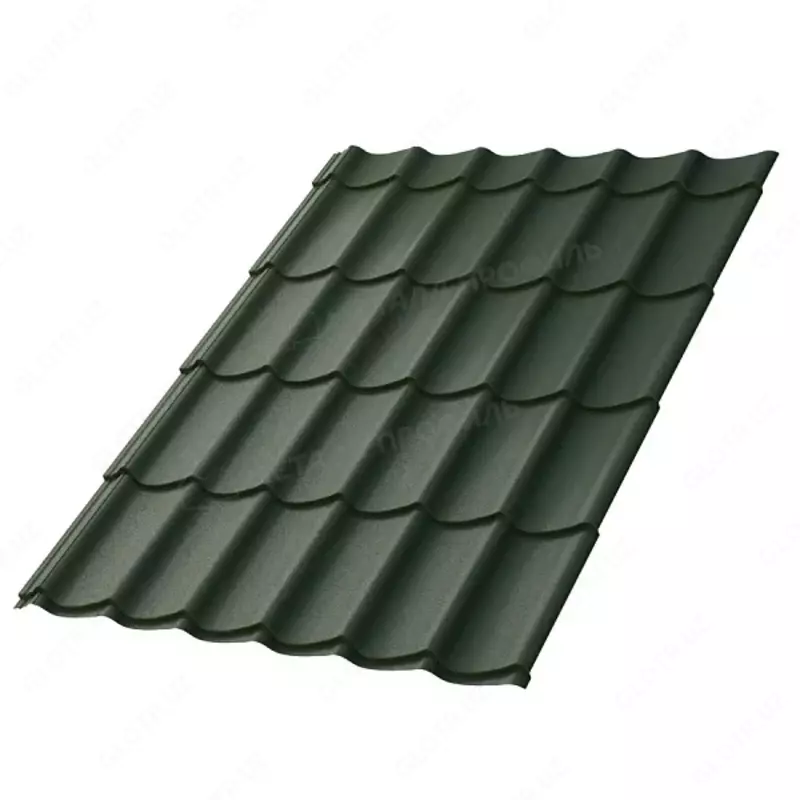 Металлочерепица МЕТАЛЛ ПРОФИЛЬ Ламонтерра X (VikingMP L-01-6007-0.4), RAL6007