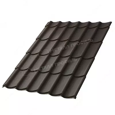 Металлочерепица МЕТАЛЛ ПРОФИЛЬ Ламонтерра X (VikingMP L-01-8017-0.4), RAL8017