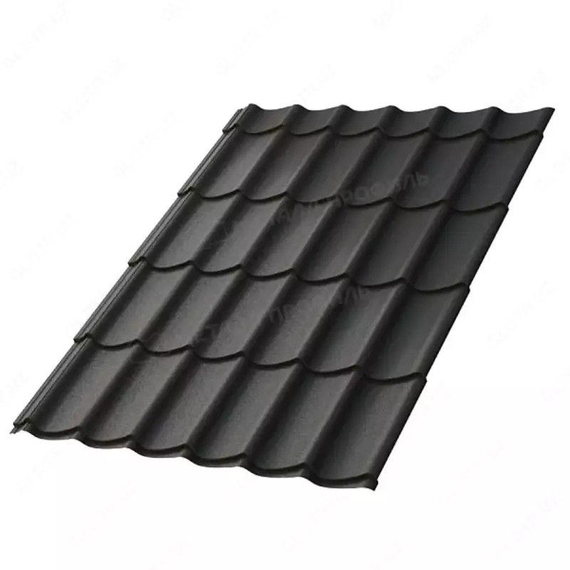 Металлочерепица МЕТАЛЛ ПРОФИЛЬ Ламонтерра X (VikingMP-01-8019-0.45), RAL8019