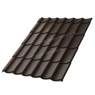 Металлочерепица МЕТАЛЛ ПРОФИЛЬ Ламонтерра X (ПЭ-01-8017-0.45), RAL8017