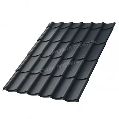 Металлочерепица МЕТАЛЛ ПРОФИЛЬ Ламонтерра X NormanMP (ПЭ-01-7024-0.5), RAL7024