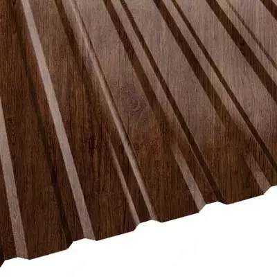 Профлист МЕТАЛЛ ПРОФИЛЬ МП-20x1100-R (ECOSTEEL_MA-01-МореныйДуб-0,5)