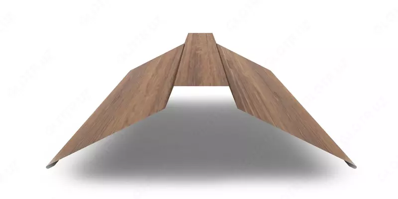 Планка конька плоского 150х150х2000 (ECOSTEEL_MA-01-МореныйДуб-0.5)