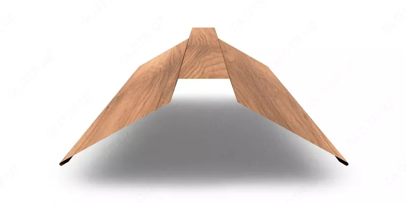 Планка конька плоского 120х120х2000 (ECOSTEEL_T-01-ЗолотойДуб-0.5)