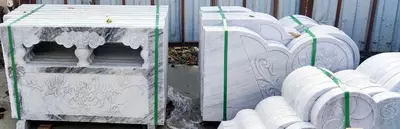 Мраморная плита для ограждений с узорами - 1 490 000 сум / м