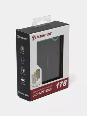   Внешний жесткий диск HDD USB 1TB TRANSCEND