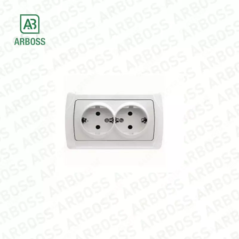 Двойная розетка с заземлением CARM B-Z IKILI TOP-LI PRIZ 90561056 VIKO