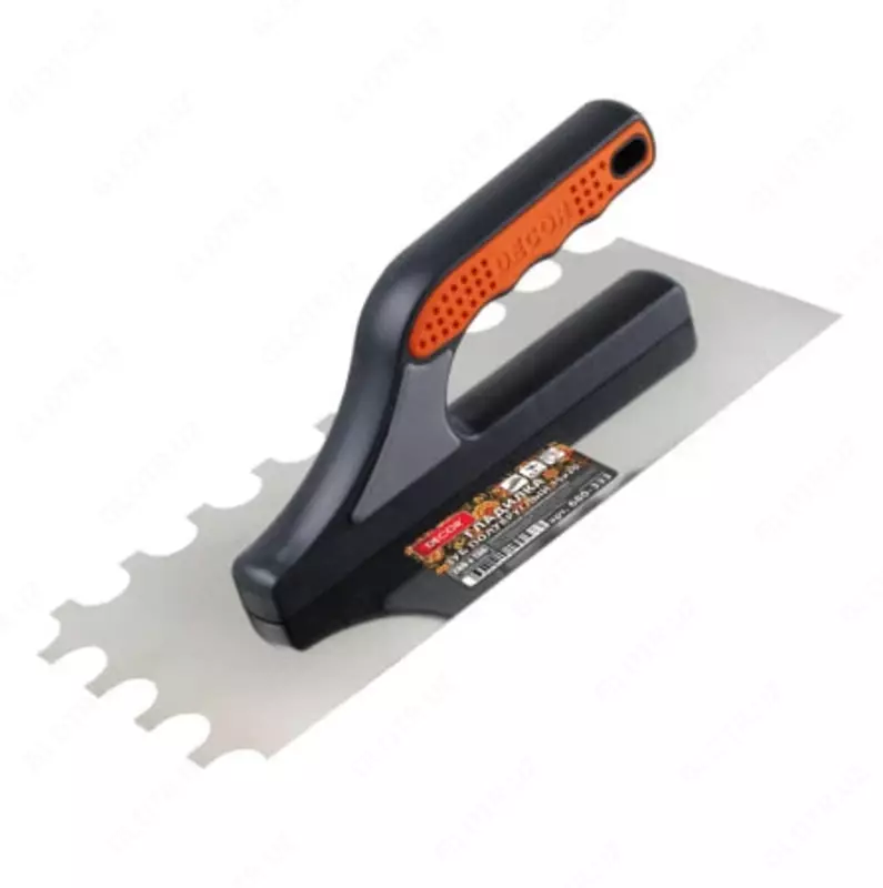 Гребенчатая гладилка (косой зуб 6х6 мм) 3k DECOR 280x130 мм  прямая  нерж. сталь 0 7 мм (Арт. - 680-006)