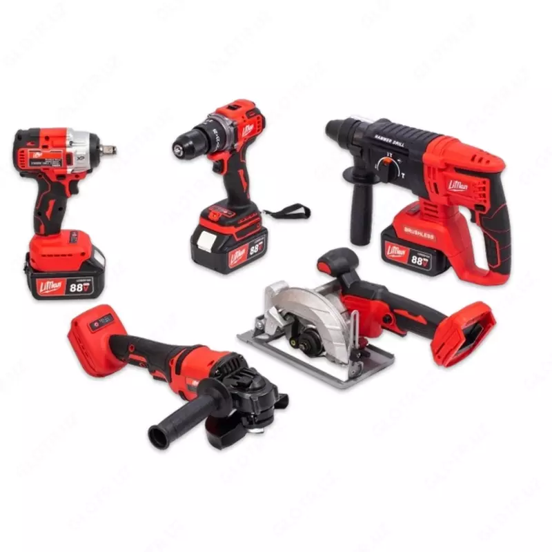 Makute 5 in 1 asboblar to‘plami -akkumulyatorli asboblar to‘plami.