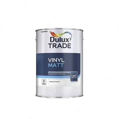 Dulux Trade Vinyl Matt Light & Space Absolute White (5 л)— высококачественная водоэмульсионная матовая краска.