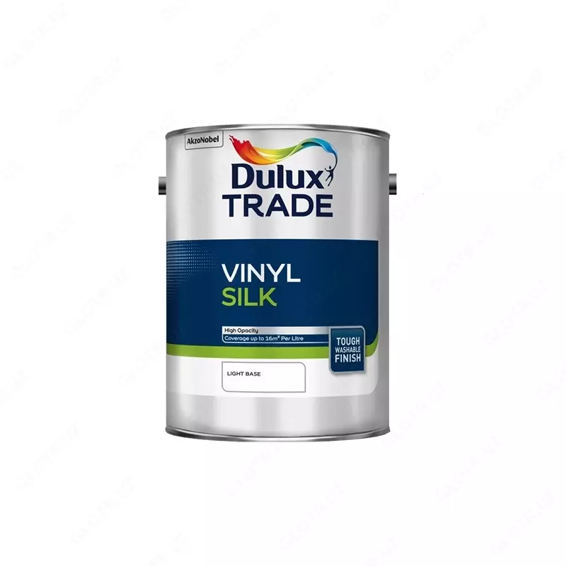 Dulux Trade Vinyl Silk Light Base BS (2.5 л) — высококачественная водоэмульсионная краска с шелковистым (полуглянцевым) финишем