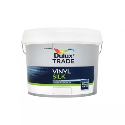 Dulux Trade Vinyl Silk Light Base BS (10 л) — высококачественная водоэмульсионная краска с шелковистым (полуглянцевым) финишем
