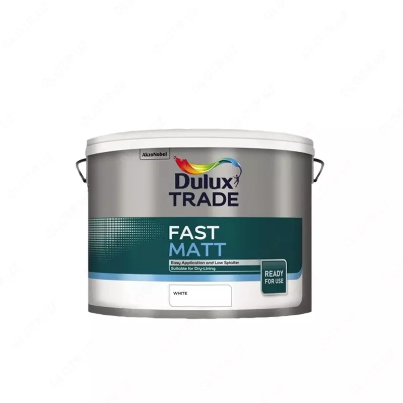 Dulux Trade Fast Matt White (10 л) — водоэмульсионная матовая краска с низким блеском