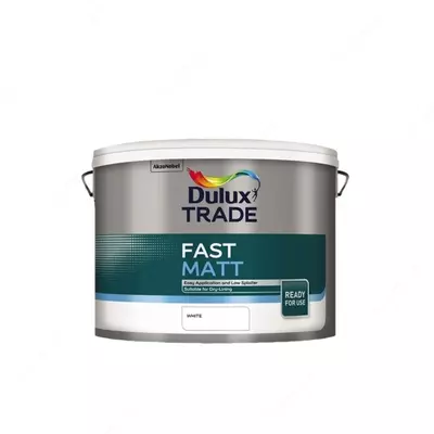 Dulux Trade Fast Matt White (10 л) — водоэмульсионная матовая краска с низким блеском