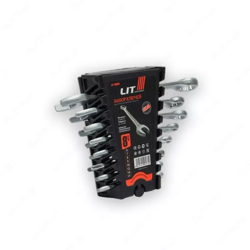 Lit 8 dona kombinatsiyalashgan kalitlar to‘plami— bu 8 dona ochiq og‘iz va halqali qismni birlashtirgan kombinatsiyalashgan kalitlardan iborat to‘plam.