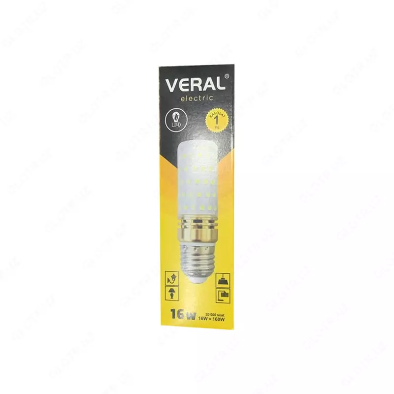 VERAL LED QANDIL E14-16W 2700K/4000K/6000K 220-240VAC lampasi - {0} so'mdan