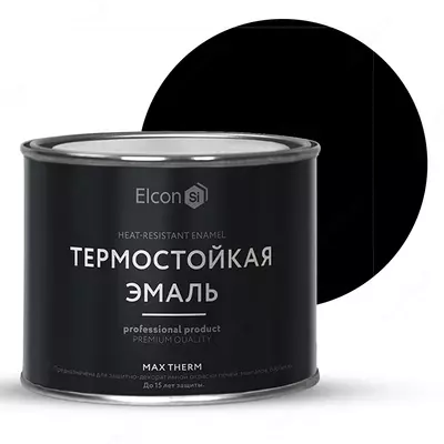 Термостойкая универсальная эмаль "Elcon" max therm 0.4 кг черная