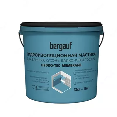 BERGAUF HYDRO-TEC MEMBRANE Plitka bezaklari uchun gidroizolyatsion mastika 7 kg.