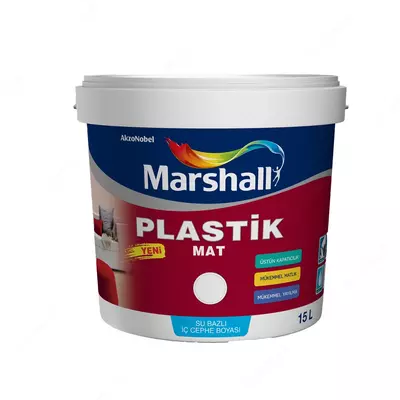Suv emulsiyali akril bo‘yoq MARSHALL PLASTIK MAT 7.5 l Suv emulsiyali akril bo‘yoq MARSHALL PLASTIK MAT 7.5 l
