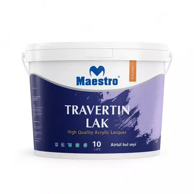 Maestro Travertin Lak (10 кг) – высококачественный лак на акриловой основе для защитной отделки поверхностей