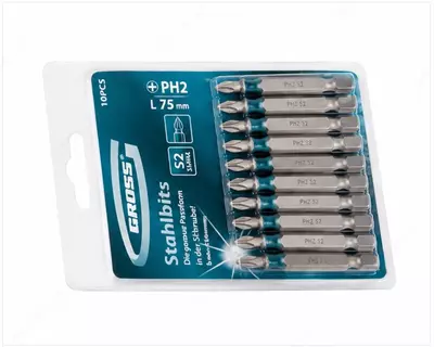  Gross биты PH2×50 мм  S2  намагниченные  10 штук Только в розницу