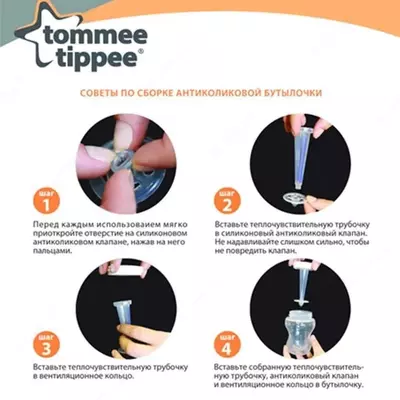 Антиколиковая бутылочка Tommee Tippee, 125 мл., 250 мл., 0-6, 6+, 18+ Антиколиковая бутылочка Tommee Tippee, 125 мл., 250 мл., 0-6, 6+, 18+