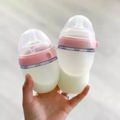 Comotomo бутылочка для кормления, 250 мл и 125 мл, розовый и зеленый