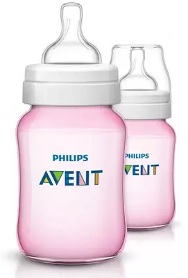 Бутылочка Philips Avent Natural , 260ml, 120ml, Розовые Бутылочка Philips Avent Natural , 260ml, 120ml, Розовые