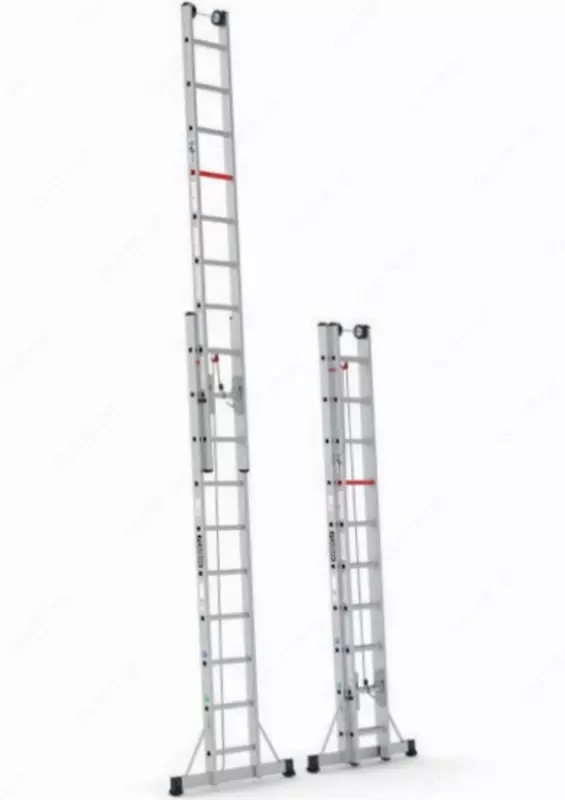 Двухсекционная алюминиевая лестница с тросом CAGSAN M1006-M1007-M1008-M1009-M10010-M10011-M10012.