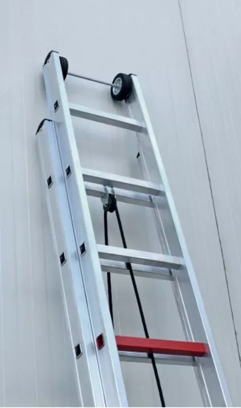 Двухсекционная алюминиевая лестница с тросом CAGSAN M1006-M1007-M1008-M1009-M10010-M10011-M10012. - по запросу