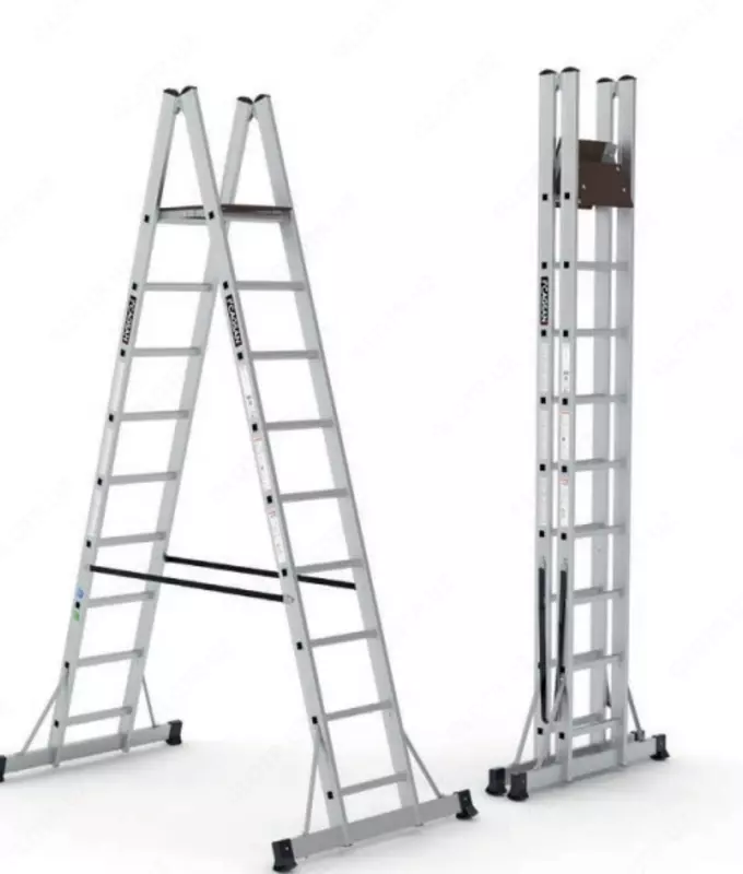 Двухсекционная лестница-стремянка с платформой CAGSAN А3-4-5-6.