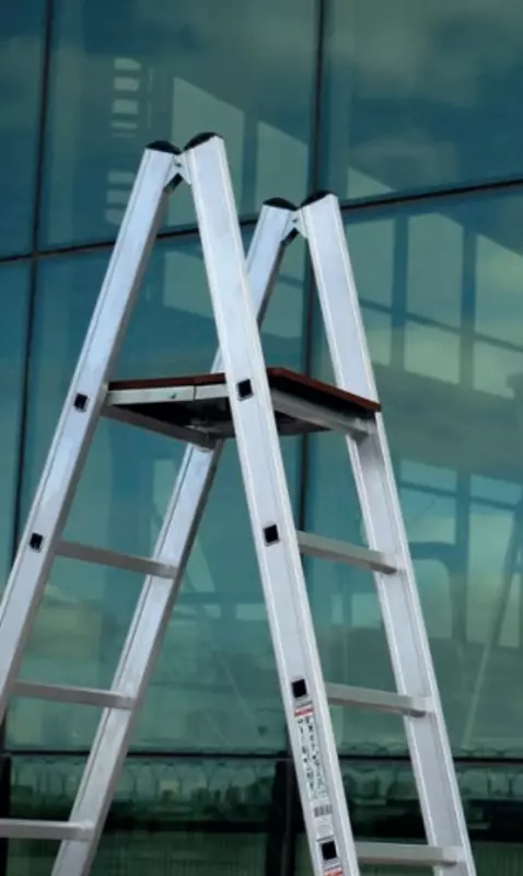Двухсекционная лестница-стремянка с платформой CAGSAN А3-4-5-6. - по запросу