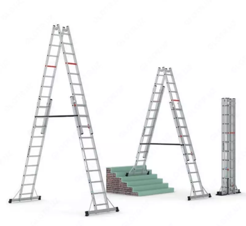 Двухсекционная телескопическая лестница CAGSAN TA002 -003-004.