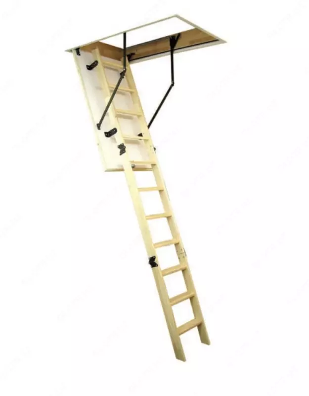 Складная чердачная лестница из бука 70x120-110 cm. 60x120-110 cm.